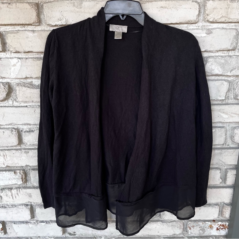 Loft outlet xxs petite black open front sweater